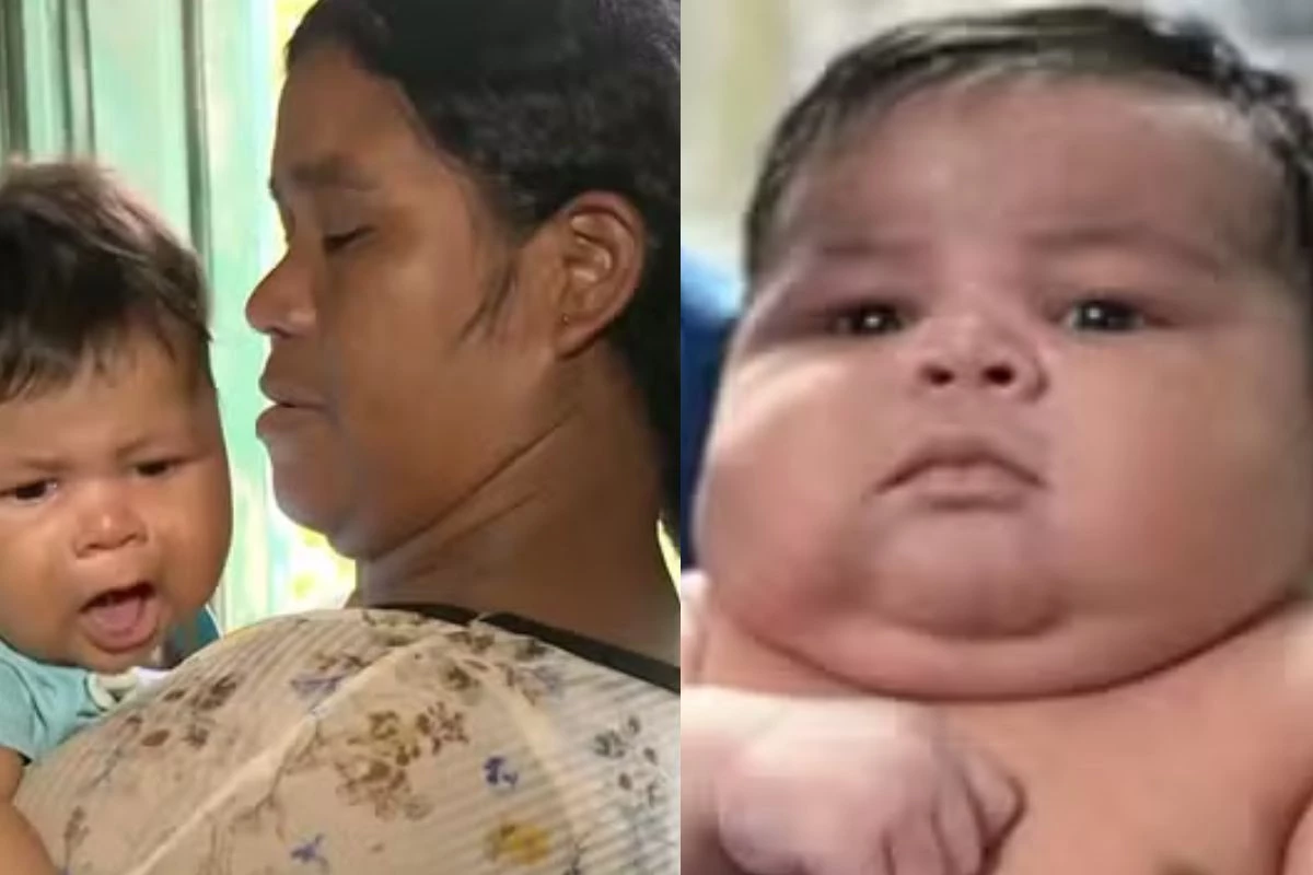 Bebê gigante de quase 7 quilos nasce de parto normal, e mãe recebe péssima notícia do braço do bebê